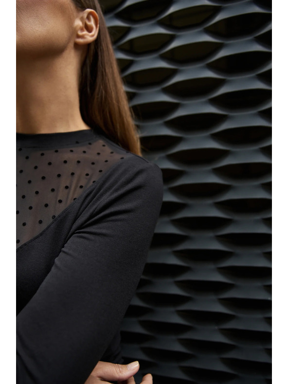 Moodo Прилепнала черна блуза Moodo