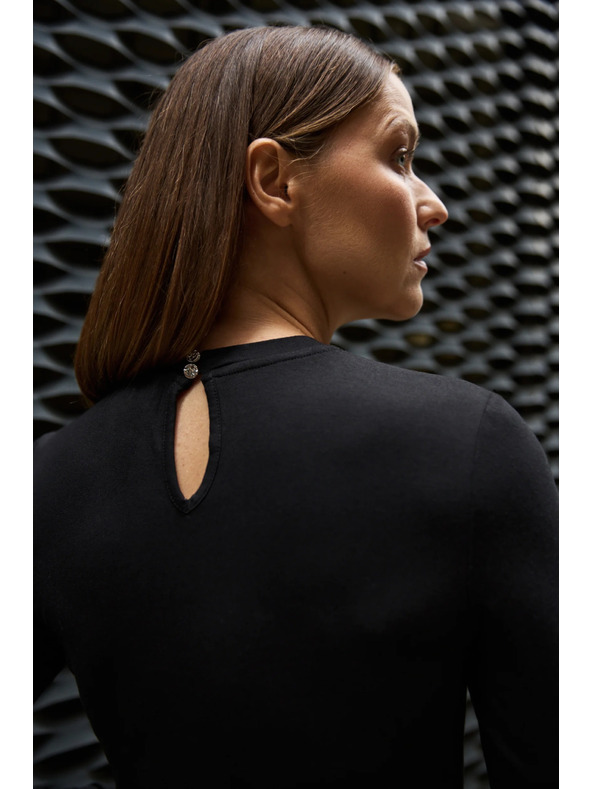 Moodo Прилепнала черна блуза Moodo