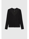Moodo Прилепнала черна блуза Moodo
