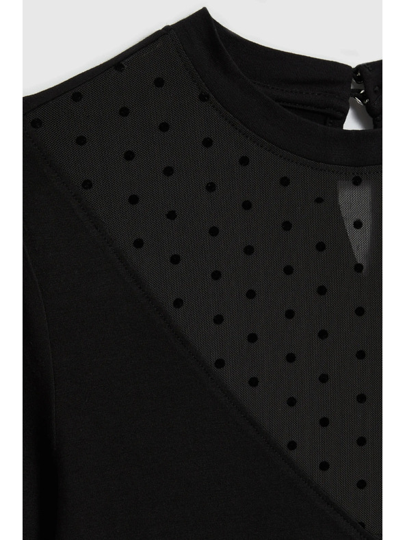 Moodo Прилепнала черна блуза Moodo