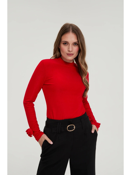 Moodo Червена блуза с декоративни ръкави Moodo
