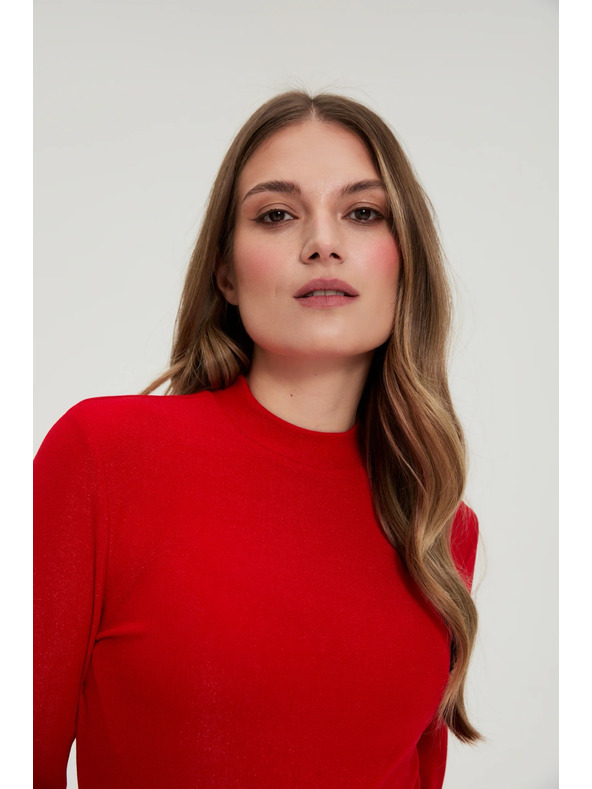 Moodo Червена блуза с декоративни ръкави Moodo