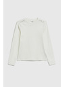 Moodo Памучна блуза с дълги ръкави бяла Moodo