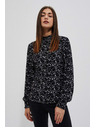 Moodo Черна блуза с дълъг ръкав Moodo