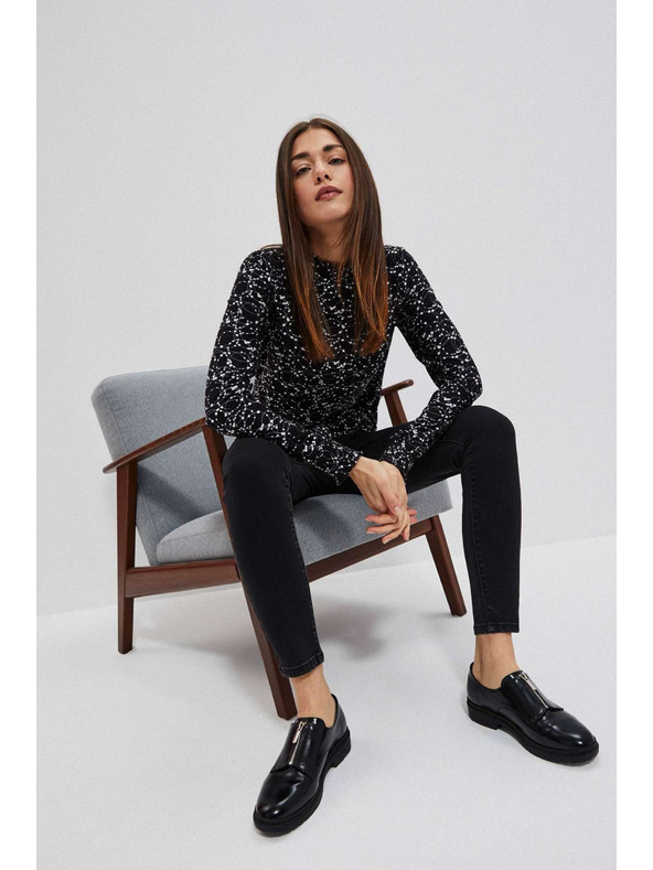 Moodo Черна блуза с дълъг ръкав Moodo