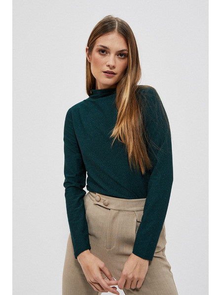 Moodo Блуза с металическа нишка изумрудена Moodo