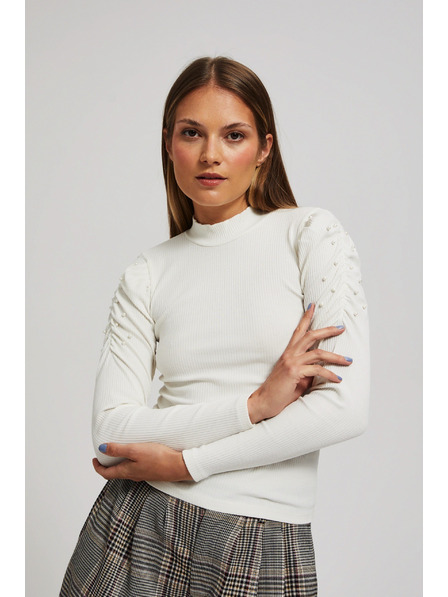 Moodo Блуза с обемни ръкави перлена Moodo