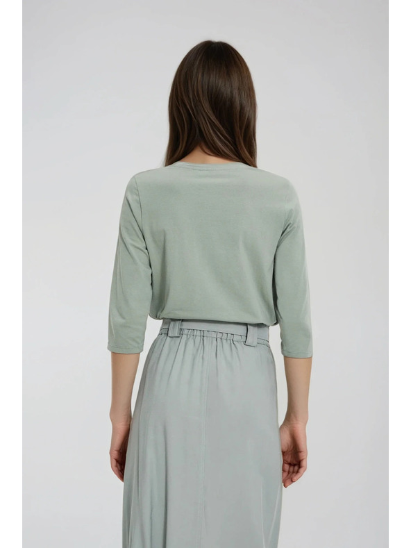 Moodo Блуза с флорален принт в маслинено Moodo