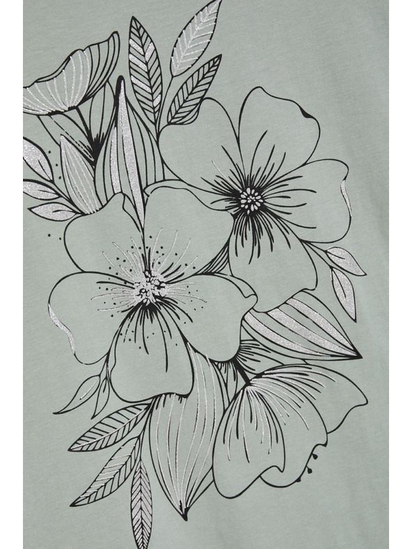 Moodo Блуза с флорален принт в маслинено Moodo