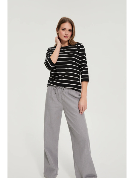 Moodo Black Striped Blouse Moodo