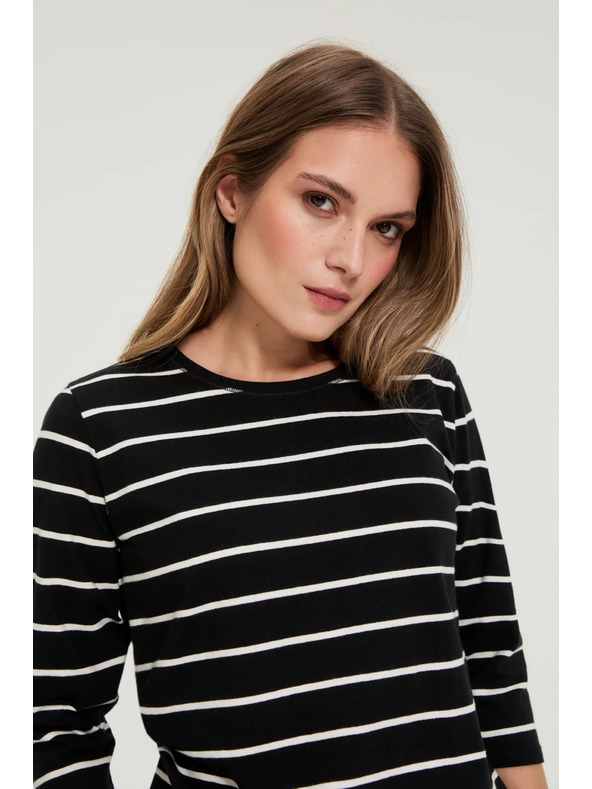 Moodo Черна райета блуза Moodo