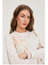 Moodo Памучна блуза с принт в бяло Moodo