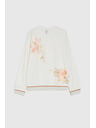 Moodo Памучна блуза с принт в бяло Moodo