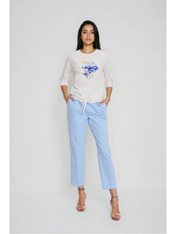 Moodo Блуза с принт и връзване в бяло Moodo