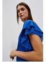 Moodo Синя блуза с волани на раменете Moodo