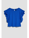 Moodo Синя блуза с волани на раменете Moodo
