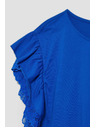 Moodo Синя блуза с волани на раменете Moodo