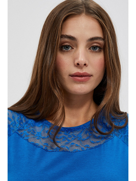 Moodo Blue T-Shirt with Lace Moodo