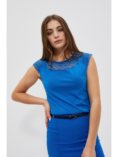Moodo Blue T-Shirt with Lace Moodo