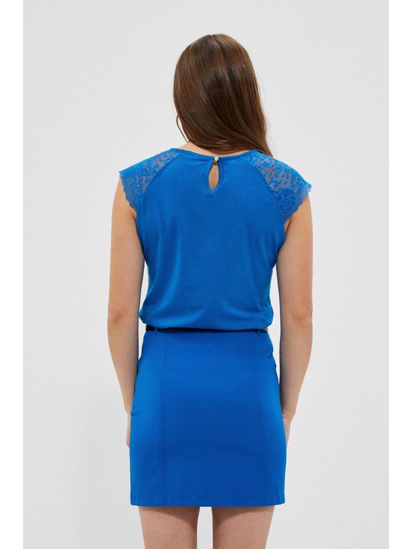 Moodo Синя тениска с дантела Moodo