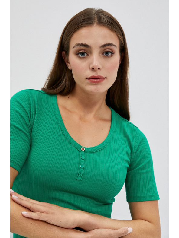 Moodo Блуза с кръгло деколте и копчета Moodo