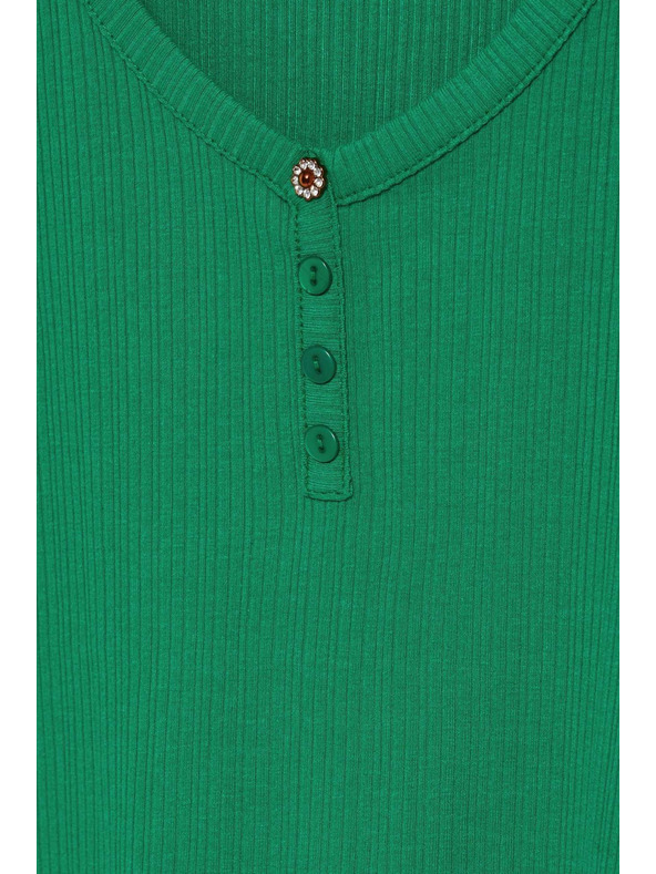 Moodo Блуза с кръгло деколте и копчета Moodo