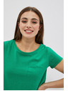 Moodo Памучна тениска с джобче в зелено Moodo