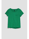 Moodo Памучна тениска с джобче в зелено Moodo