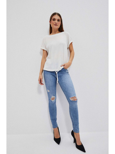 Moodo Топ от структурирана материя в перлен цвят Moodo