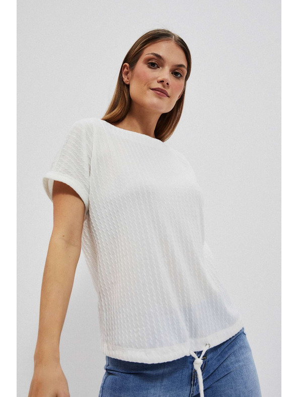 Moodo Топ от структурирана материя в перлен цвят Moodo