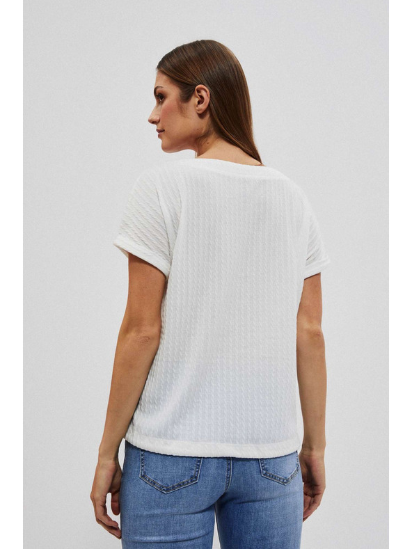 Moodo Топ от структурирана материя в перлен цвят Moodo