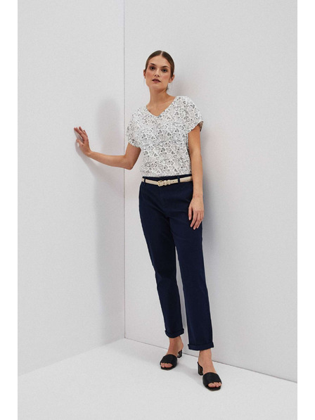 Moodo Тениска с декоративна задна част в перлен цвят Moodo