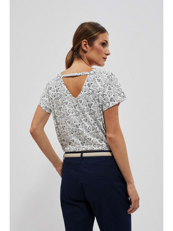 Moodo Тениска с декоративна задна част в перлен цвят Moodo