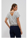 Moodo Тениска с декоративна задна част в перлен цвят Moodo