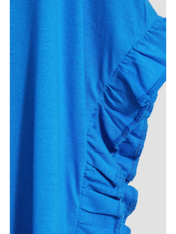 Moodo Блуза с надпис и волан на ръкава Moodo