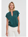 Moodo Памучна блуза в зелено Moodo