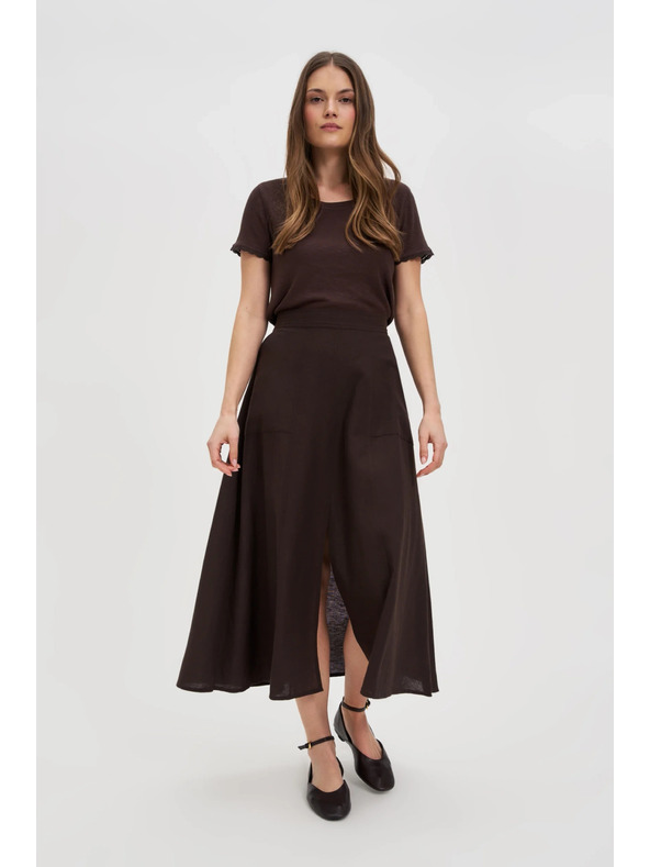 Moodo Кафява тениска с къс ръкав Moodo