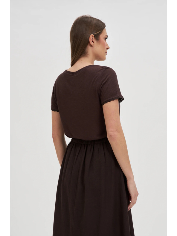 Moodo Кафява тениска с къс ръкав Moodo