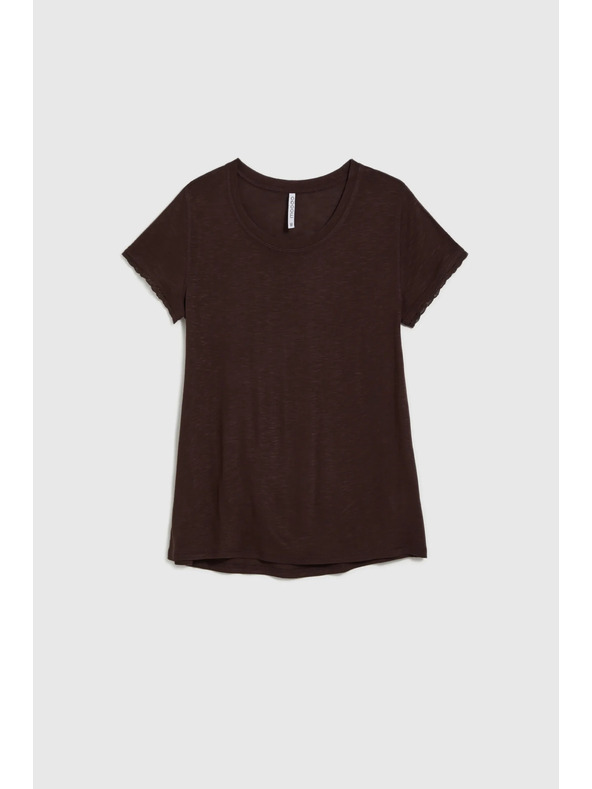 Moodo Кафява тениска с къс ръкав Moodo
