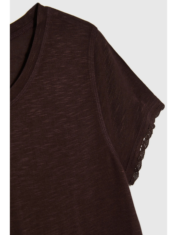 Moodo Кафява тениска с къс ръкав Moodo