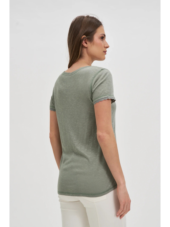 Moodo Блуза с къс ръкав в маслинено Moodo