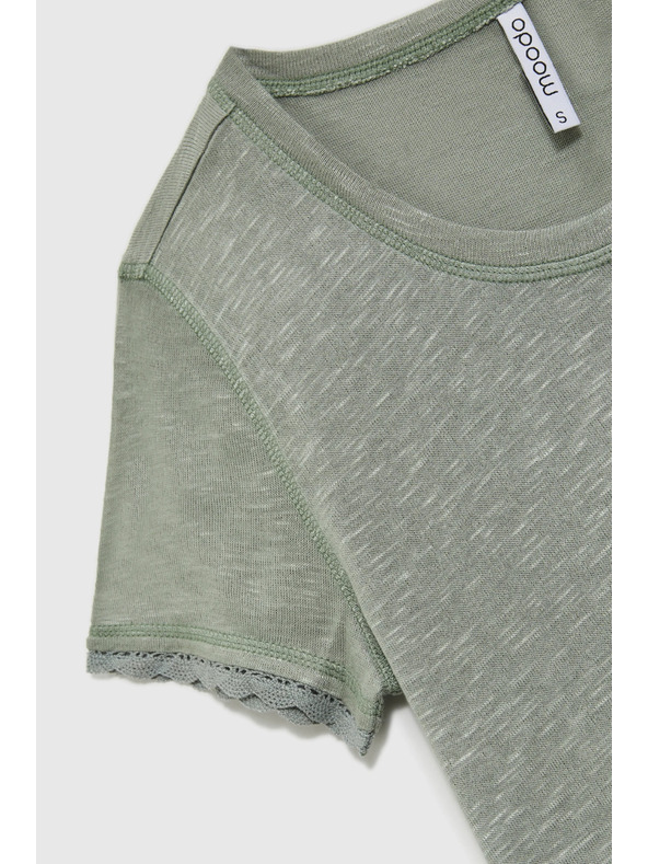 Moodo Блуза с къс ръкав в маслинено Moodo