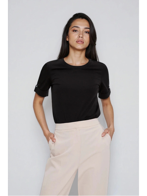 Moodo Памучна тениска черна Moodo