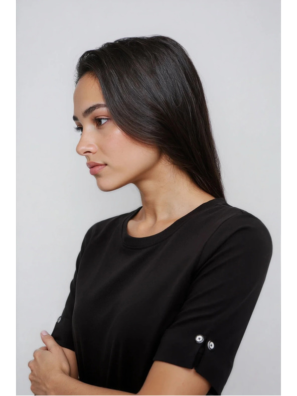 Moodo Памучна тениска черна Moodo