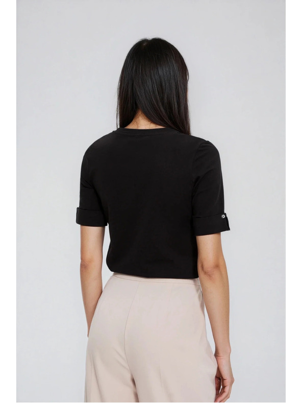 Moodo Памучна тениска черна Moodo