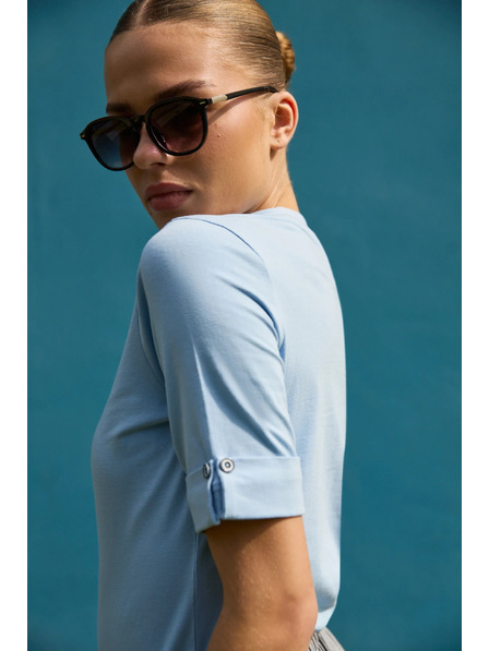 Moodo Cotton T-Shirt in Light Blue by Moodo