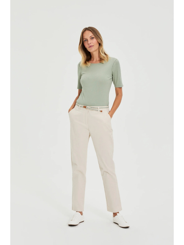 Moodo Оливена блуза от рипсено трико Moodo