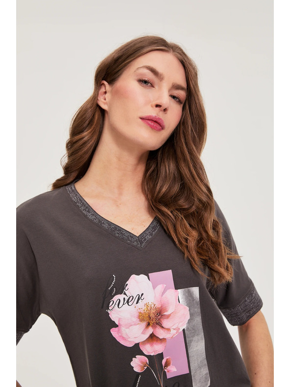 Moodo Кафява блуза с принт Moodo