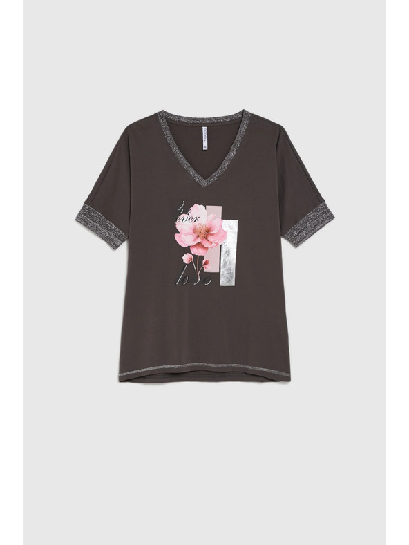 Moodo Кафява блуза с принт Moodo