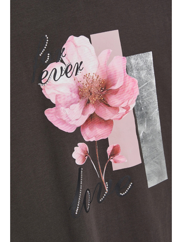 Moodo Кафява блуза с принт Moodo